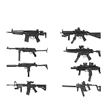 1/6銃モデルUZI/MP5/MP40/HK53/MP7/MK18/MP5SD5ミニプラスチック積み木小型おもちゃDIYパズルプラモデル、12インチアクションキャラクター展示用(8pcs)