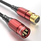 SOUNDFAM XLRケーブル オス-メス,プレミアムマイクケーブル,アンプ、ミキサー、スピーカー、PAシステム用、全銅導体、頑丈な綿編組ジャケット,ワインレッド (1M)
