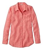 L.L.Bean(エルエルビーン) ウィメンズ プレミアム・ウォッシャブル・リネン・シャツチュニック ジャパン・フィット Mサイズ Coral Flame オレンジ １０００１３２３７０