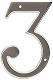 Baldwin 90673.150.CD 4.75-Inch House Number-3 Satin Nickel [並行輸入品]