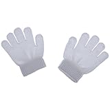 赤ちゃん着手袋　冬着　暖かい　フルフィンガー　ミトン編む　アクリル系　柔らかい　ソリッド編みキッズ手袋　ホワイト