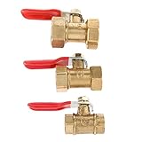 Fenteer ボールバルブ　2個入り　3/8メス→メス 　レッドレバーハンドル　耐久性　16mm 　
