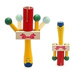 Kelynnベビー木製おもちゃBell Rattle Handbellミュージカル教育Sounding Rattlesハンドルベビートイ