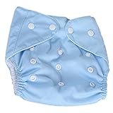 冬用厚型 ワンサイズ サイズ調整可能 おむつカバー 新生児～オムツ卒業まで (ブルー)