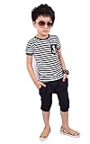 MIOIM 子供服 横縞 上下セット ボーイズ 男の子 クール かっこいい ベビー服 90 100 110 120 130 140