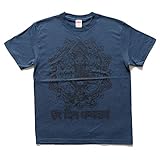 [マーブルマーケット] 半袖 Ｔシャツ ガネーシャ インド エスニック ヒンディー ロータス 蓮 花 トップス アジアン メンズ レディース 男女兼用 4.デニム Lサイズ