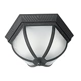 Woodbridge Lighting 61038WL-BKP Glenwood 2-Light Outdoor Flush Mount, Powder Coat Black by Woodbridg