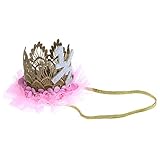 Lovoski ベイビーガール　6ヶ月誕生日　パーティー　花冠　クラウン　ハット　ヘアバンド　全２色 - シルバー