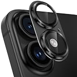 カメラフイルム iPhone16/16 Plus用 カメラ保護 全面保護 9H強化ガラス アルミ合金 アイフォン16/16plus レンズカバー 耐衝撃 露出オーバー防止 黒縁取り 超高透過率 いphone16/いphone16プラス カメラカバー プロテクター ブラック
