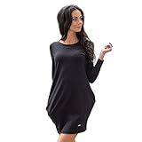 女性ミニドレス、Franterd長袖不規則なクルーネックトップスシャツ M