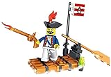 Pirate of the sea building blocks toy 41pcs set includes A soldier complete with raft, paddle, flag,