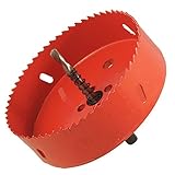 穴カッター，SODIAL(R)120mm　木材、鉄のための切断BI金属ホールソー穴カッター　赤と黒