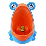 （マイカイラボ）MAIKAI LAB 立って トイレ トレーニング 男の子 おまる (02:カエル (ブルー×オレンジ))