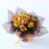 KOBE Flower smith ReiRi　珍しい八重咲きチューリップだけで束ねたそのまま飾れるスタンドブーケ オレンジ 送料無料