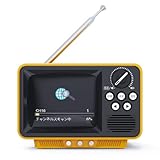 WINTECH ワンセグテレビ ラジオ ポータブル 2.8インチ レトロデザイン AM/FM ワイドFM対 USBTypeC端子 単3乾電池対応 スピーカー イヤホン端子 イエロー TVR-RT1