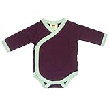オーガニックコットン キモノボデイスーツ長袖【グレープ】 (0-3ヶ月(50～60))
