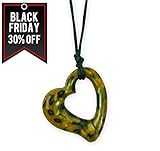 Miller Heart Chew Teething Pendant Grrr by Gumigem- Silicone Teething Jewellery (Green Leopard Print