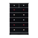 アルファタカバ ベビータンスシリーズ ピンキー 80cm幅6段 ブラック (ハートカラフル)