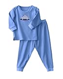 Halo Innovations 2115 2T ComfortLuxe Sensitive Skin Sleepwear Two Piece Set - Flannel Feel Blue Dino