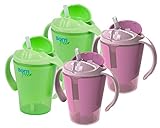 BPA-Free Grow with Me 6 Ounce Training Straw Cup, 4 Count, Girl by BornFree