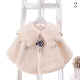 Nice Days（ナイス　ディズ） ベビー服 秋冬 キッズ コート マント 可愛い 爪デザイン 厚手 フェイクファー ふわふわ 防寒 暖かい お姫様 結婚式 パーティー (60, ベージュ)