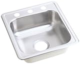 Elkay D117193 Dayton 17-Inch by 19-Inch Stainless Steel Three-Hole Bar Sink, Satin Finish [並行輸入品]