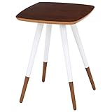 不二貿易 サイドテーブル 突板 直径40×高さ53cm ブラウン ホワイト ブラウン 12521