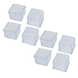 uxcell 家具足カバー プロテクター 家庭 オフィス 滑り止め 四角形 ゴム 透明 3 x 3 x 2.5cm 8個入り