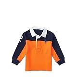 ポロラルフローレン ビッグポニー 切り替え ラグビー長袖ポロシャツ オレンジマルチ (男の子12～24か月用) 24Mサイズ [並行輸入品]