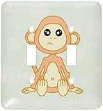 3dRose LLC lsp_6102_2 Blue Baby Monkey Double Toggle Switch by 3D Rose (Home Improvement) [並行輸入品]