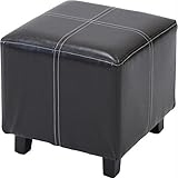 シンプルボックススツール PU 幅35cm×奥行35cm×高さ35cm 木製/合成皮革 DBR ブラウン