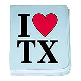 CafePress – I Love Texas – スーパーソフトベビー毛布、新生児おくるみ ブルー 055423592825CD2