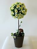 光触媒（造花） トピアリーフラワー（Ｍサイズ）白（ホワイト） 花の部分が球状で、とてもかわいいトピアリーです。贈り物・母の日・新築祝・開店祝・誕生日・記念日・卒業式・入学式・ギフト・お歳暮・お年賀に