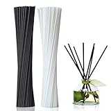 ディフューザー スティック 20cm アロマスティック 直径3mm リードアロマスティック リードディフューザー用 おしゃれ 消臭 新鮮な空気 長持ち香り ディフューザー スティックのみ 50本 ベッドルーム/リビングルーム/バスルーム (黒25本と白25本)