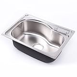 Tophome キッチンシンク(蛇口なし)　台所の流し台　#304ステンレス製流し台　58*42　22in