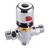 KES ML100 SOLID BRASS 3-Way Thermostatic Mixing Valve 1/2" IPS Male Connections, 68-119 ¨H Stepless 