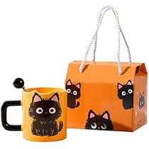 Amazon.co.jp: 【ペアマグカップ】陶器製 かわいい猫柄 大容量
