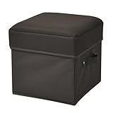 山善(YAMAZEN) 収納ボックススツール(取っ手付) (幅29×奥行29) ダークブラウン MSS-CHPT(DBR)