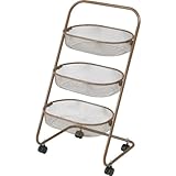 『ワイヤー3段トローリー KTC-5301』【IT】ブラウン(#9880556-69114)サイズ：幅45×奥行45×高さ84cm【収納ラック キッチン収納 野菜ストッカー スチールラック 3段ラック キッチンワゴン】