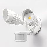 20W Dual-Head Motion Activated LED Outdoor Security Light, Photo Sensor, 3 Work Modes, 120W Halogen 
