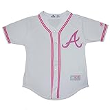 Girls Atlanta Braves Athletic Dri - Fit Glitter野球ジャージー S/7-8 ホワイト
