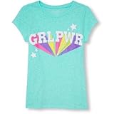 THE CHILDREN'S PLACE(ザ・チルドレンズプレイス) ガールズショートスリーブグラフィックティ S/Dブルーラディアンス トップス半袖Tシャツ 5～6歳【並行輸入】