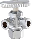 LDR 537 5502 3/8-Inch Comp by 3/8-Inch Comp by 5/8-InchComp Dual Outlet Angle Shut-Off Valve Low Lea