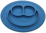 phalatina ぴったり 吸着 シリコン ベビー プレート ミニマット ひっくり返らない 割れない 壊れない 安全素材 離乳食の練習に！ (ブルー)