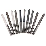 IPOTCH 10点セット　彫刻ビット　90度　V字型　超硬カッター　4mmシャンク　全7サイズ　カーバイド　CNC ルータツール - 0.1mm（切削口径）