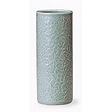 花瓶 総花彫青磁 ★8号 [R10xH24] 供養 お盆 お彼岸 仏具