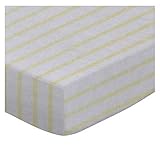 SheetWorld Extra Deep Fitted Portable / Mini Crib Sheet - Yellow Stripes Jersey Knit - Made In USA b
