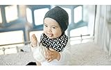 新生児帽子　ビーニーハット　ニット帽子 赤ちゃん 帽子 17色あり (M(10-48ヶ月 、頭囲36-52cm）, ダークグレー（D Gray）)