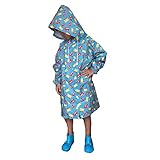 【名古屋子供雨具】 レインコート バス 水色 boys kids キッズ かっこいい おしゃれ 男の子 2歳～7歳 カッパ 雨合羽 防水 通園 通学 散歩 傘 長靴 (S( 80-100))