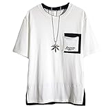 Supden夏のメンズクール半袖Tシャツ大サイズゆったり吸汗速乾性5点袖トップスファッションプレーン人気 (3XL, 白)